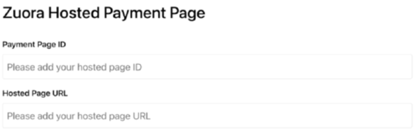 Zuora hosted payment page